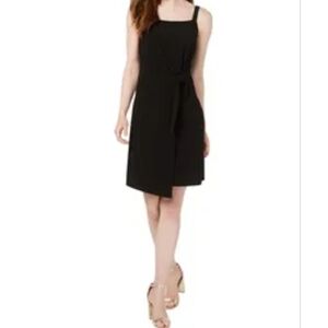 MSK Petites Women's Faux Wrap Sleeveless Black Party Dress Size PXL